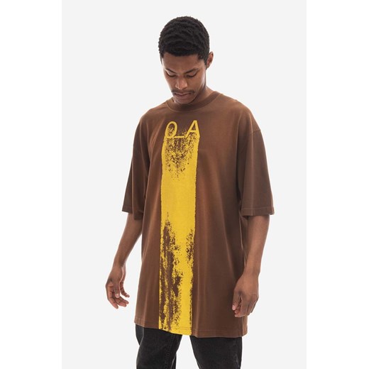 A-COLD-WALL* t-shirt bawełniany kolor brązowy wzorzysty ACWMTS093-DARKBROWN ze sklepu PRM w kategorii T-shirty męskie - zdjęcie 166194941