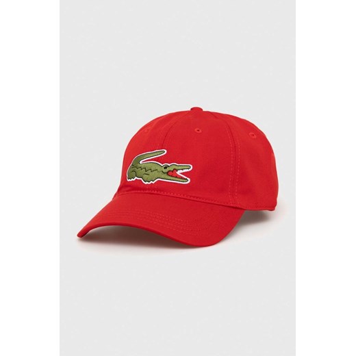 Lacoste czapka z daszkiem bawełniana kolor czerwony z aplikacją RK9871-HBP ze sklepu PRM w kategorii Czapki z daszkiem damskie - zdjęcie 166195111