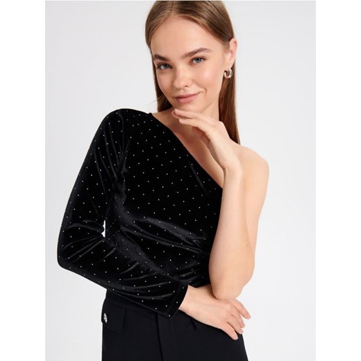 Sinsay - Top na jedno ramię - czarny ze sklepu Sinsay w kategorii Bluzki damskie - zdjęcie 166197661