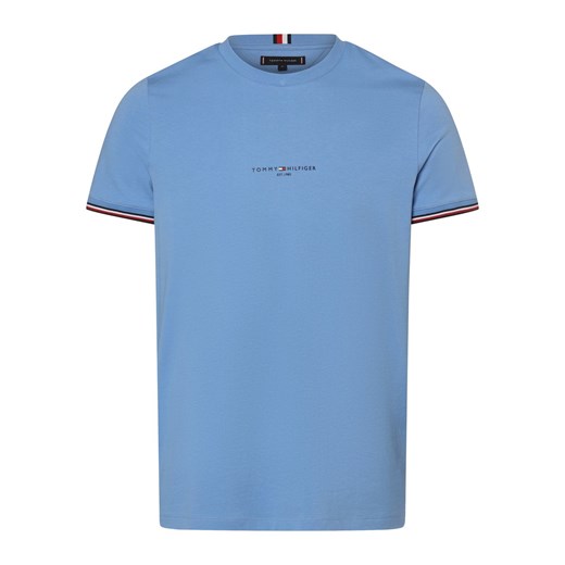 Tommy Hilfiger T-shirt męski Mężczyźni Bawełna niebieski jednolity ze sklepu vangraaf w kategorii T-shirty męskie - zdjęcie 166200871