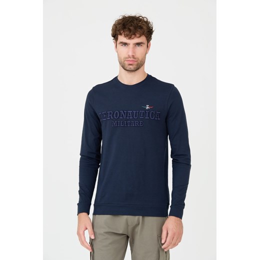AERONAUTICA MILITARE Granatowy longsleeve, Rozmiar L ze sklepu outfit.pl w kategorii T-shirty męskie - zdjęcie 166201514