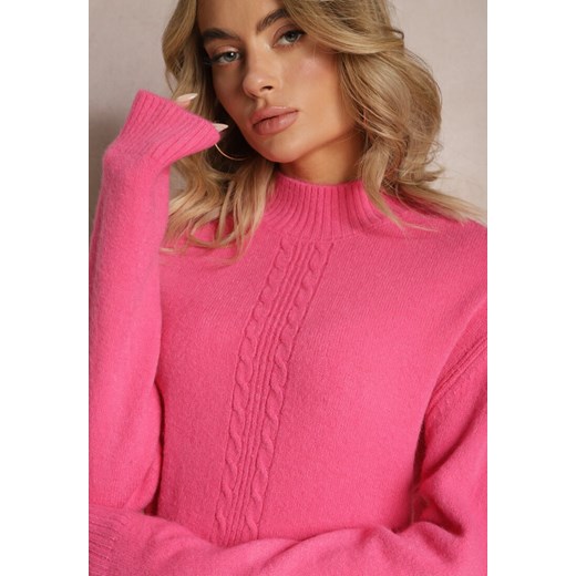 Różowy sweter damski Renee na jesień 