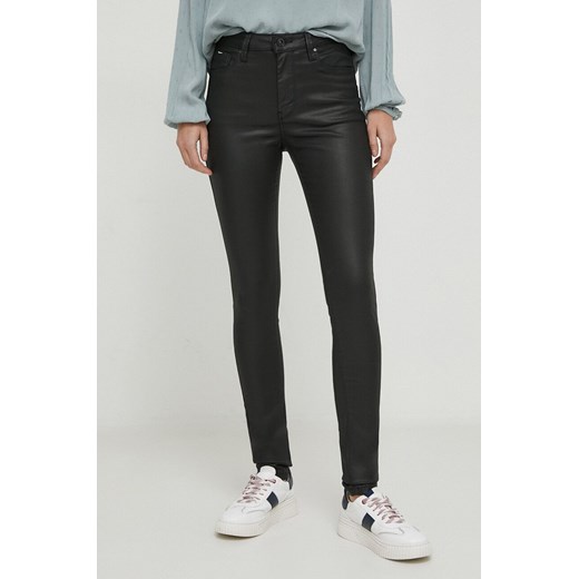 Pepe Jeans jeansy damskie kolor czarny ze sklepu ANSWEAR.com w kategorii Jeansy damskie - zdjęcie 166202993