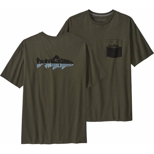 Koszulka męska Wild Waterline Pocket Patagonia ze sklepu SPORT-SHOP.pl w kategorii T-shirty męskie - zdjęcie 166204853
