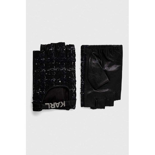 Karl Lagerfeld mitenki damskie kolor czarny ze sklepu ANSWEAR.com w kategorii Rękawiczki damskie - zdjęcie 166211093