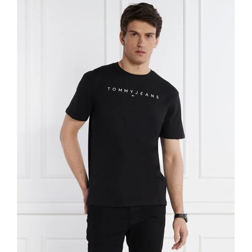 T-shirt męski czarny Tommy Jeans z bawełny 