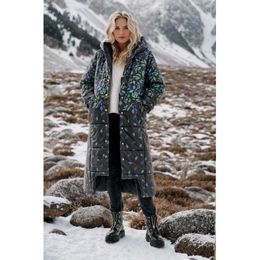 Długi płaszcz zimowy Rejkjavik Winter Shadow XS ze sklepu NAOKO w kategorii Płaszcze damskie - zdjęcie 166215674