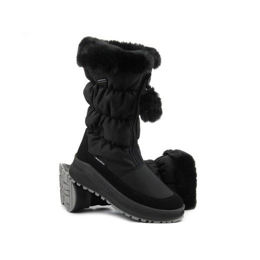Ciepłe śniegowce damskie z membraną - Manitu 990367-01, czarne ze sklepu ulubioneobuwie w kategorii Śniegowce damskie - zdjęcie 166215921