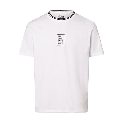 Finshley & Harding London T-shirt męski Mężczyźni Bawełna biały nadruk ze sklepu vangraaf w kategorii T-shirty męskie - zdjęcie 166217694