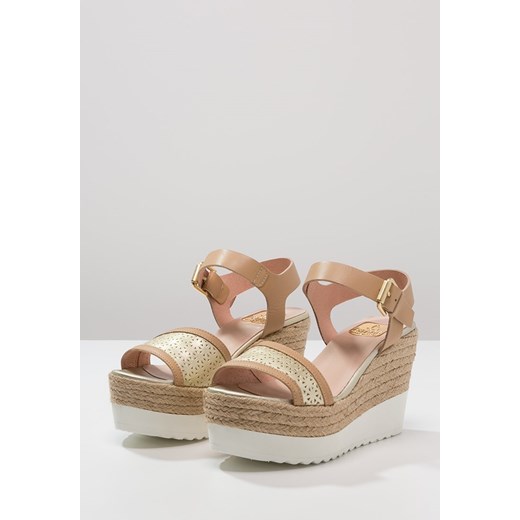 Kanna Sandały na obcasie naturale/ platinum/camel zalando rozowy lato