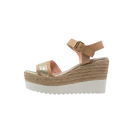 Kanna Sandały na obcasie naturale/ platinum/camel zalando brazowy kokardka