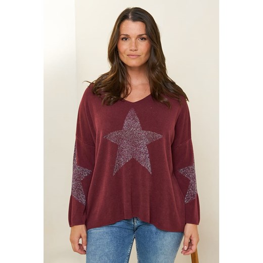 Curvy Lady Sweter w kolorze bordowym ze sklepu Limango Polska w kategorii Swetry damskie - zdjęcie 166237193