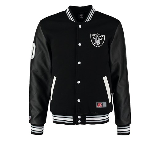 Majestic Athletic REGGIE RAIDERS Kurtka przejściowa black/black zalando czarny bawełna