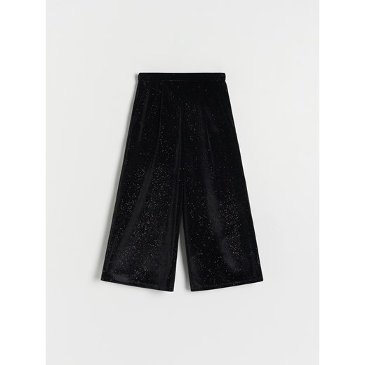 Reserved - Błyszczące spodnie kuloty - czarny ze sklepu Reserved w kategorii Spodnie dziewczęce - zdjęcie 166242324