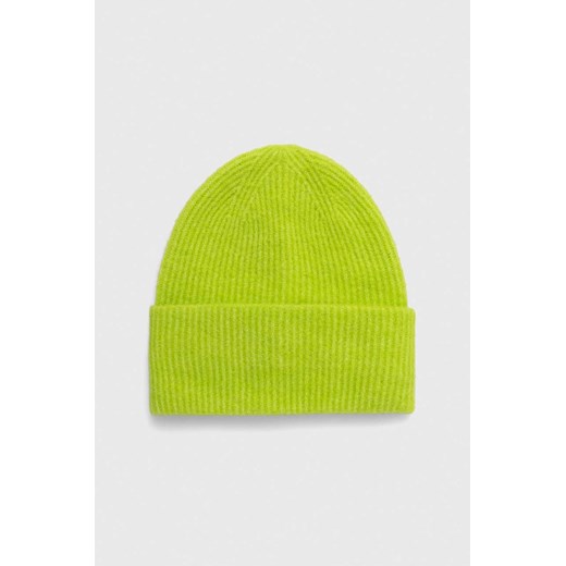Samsoe Samsoe czapka wełniana NOR kolor zielony wełniana F16407300 ze sklepu PRM w kategorii Czapki zimowe damskie - zdjęcie 166245914