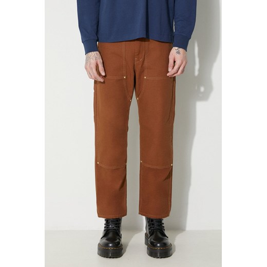 Human Made spodnie bawełniane Duck Painter kolor brązowy proste HM26PT012 ze sklepu PRM w kategorii Spodnie męskie - zdjęcie 166245972