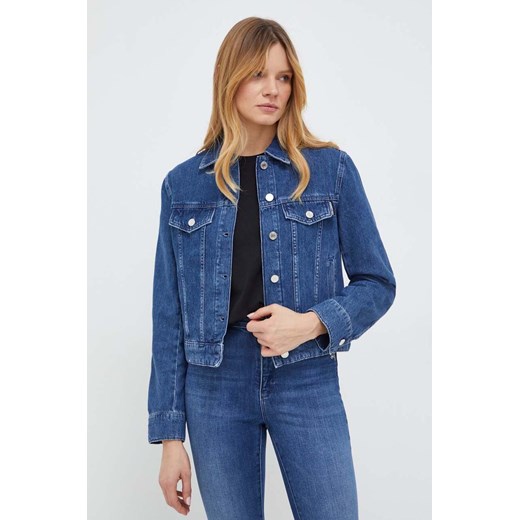 Karl Lagerfeld kurtka jeansowa damska kolor niebieski przejściowa ze sklepu ANSWEAR.com w kategorii Kurtki damskie - zdjęcie 166249080