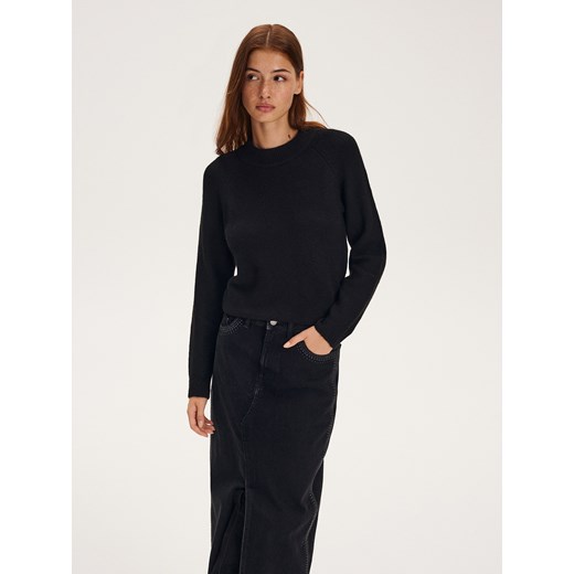 Reserved - Gładki sweter - czarny ze sklepu Reserved w kategorii Swetry damskie - zdjęcie 166260032