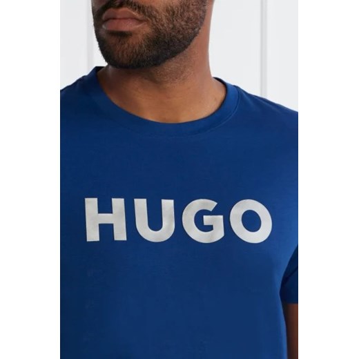 Hugo Boss t-shirt męski niebieski z krótkim rękawem 
