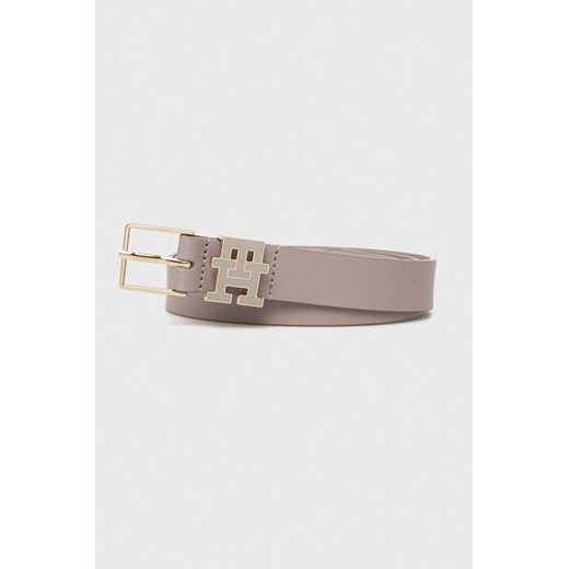 Tommy Hilfiger pasek skórzany damski kolor beżowy AW0AW15763 ze sklepu ANSWEAR.com w kategorii Paski damskie - zdjęcie 166267240
