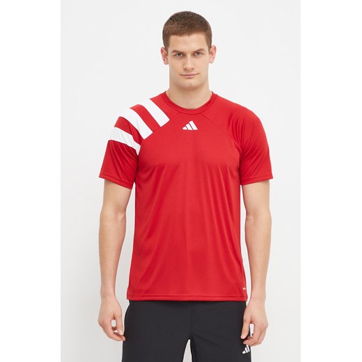 adidas Performance t-shirt treningowy Fortore 23 kolor czerwony z aplikacją  HY0571 ze sklepu ANSWEAR.com w kategorii T-shirty męskie - zdjęcie 166267500