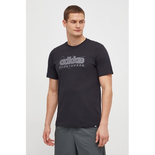 adidas t-shirt bawełniany męski kolor czarny z nadrukiem IM8313 ze sklepu ANSWEAR.com w kategorii T-shirty męskie - zdjęcie 166267520