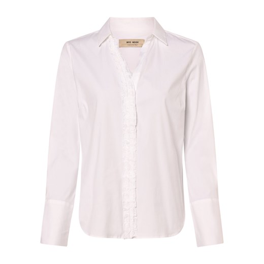 MOS MOSH Bluzka damska Kobiety biały jednolity ze sklepu vangraaf w kategorii Koszule damskie - zdjęcie 166270994