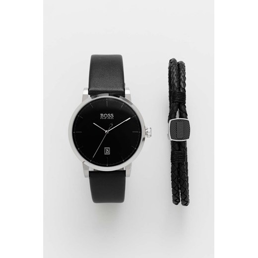 BOSS zegarek 1570145 męski kolor czarny ze sklepu ANSWEAR.com w kategorii Zegarki - zdjęcie 166271784