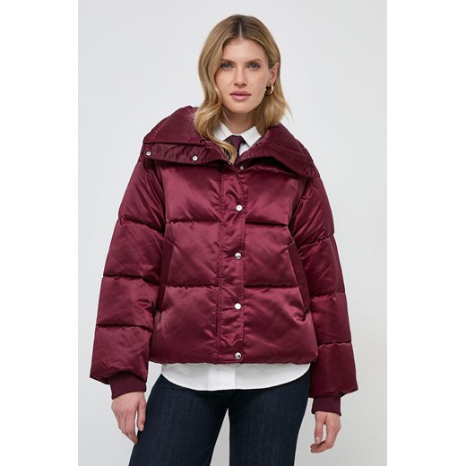 BOSS kurtka damska kolor bordowy zimowa ze sklepu ANSWEAR.com w kategorii Kurtki damskie - zdjęcie 166271922