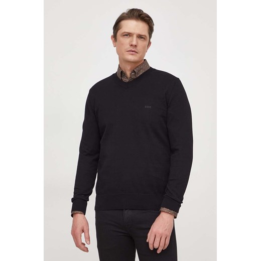 BOSS sweter bawełniany kolor czarny lekki ze sklepu ANSWEAR.com w kategorii Swetry męskie - zdjęcie 166272331