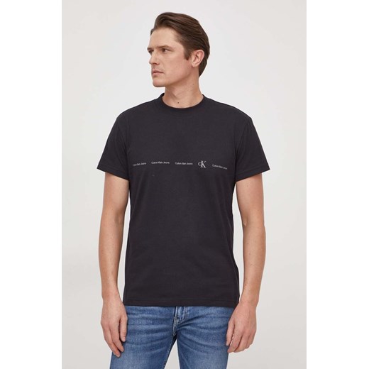 Calvin Klein Jeans t-shirt bawełniany męski kolor czarny z nadrukiem ze sklepu ANSWEAR.com w kategorii T-shirty męskie - zdjęcie 166272581