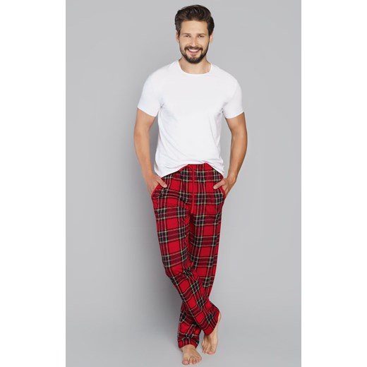 Spodnie piżamowe męskie długiew kratę Narwik, Kolor czerwony-kratka, Rozmiar XL, Italian Fashion ze sklepu Primodo w kategorii Piżamy męskie - zdjęcie 166276741