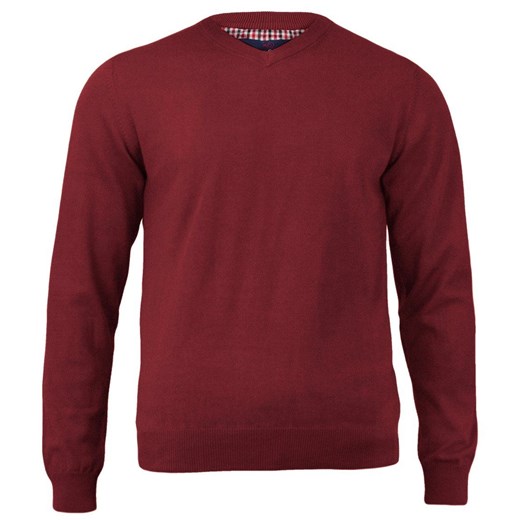 Męski Klasyczny Sweter w Serek (V-Neck) - Głęboka Czerwień SWADGAW23redbordoV ze sklepu JegoSzafa.pl w kategorii Swetry męskie - zdjęcie 166278810