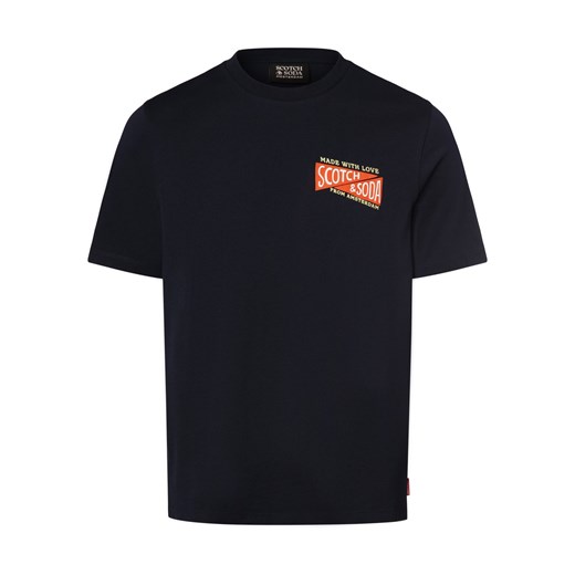 Scotch & Soda T-shirt męski Mężczyźni Bawełna granatowy jednolity ze sklepu vangraaf w kategorii T-shirty męskie - zdjęcie 166285854