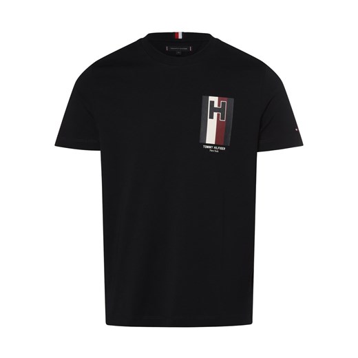 Tommy Hilfiger T-shirt męski Mężczyźni Bawełna granatowy jednolity ze sklepu vangraaf w kategorii T-shirty męskie - zdjęcie 166285884