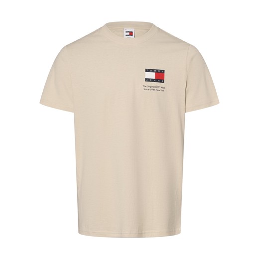 Tommy Jeans T-shirt męski Mężczyźni Bawełna beżowy jednolity ze sklepu vangraaf w kategorii T-shirty męskie - zdjęcie 166285891