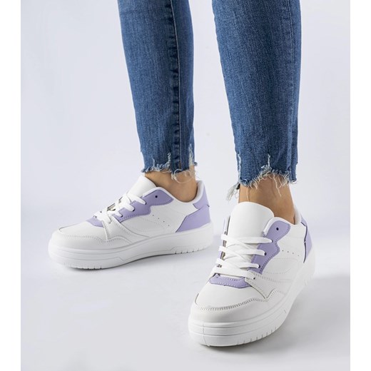 Białe sneakersy z fioletowym akcentem Fournie ze sklepu gemre w kategorii Buty sportowe damskie - zdjęcie 166291990