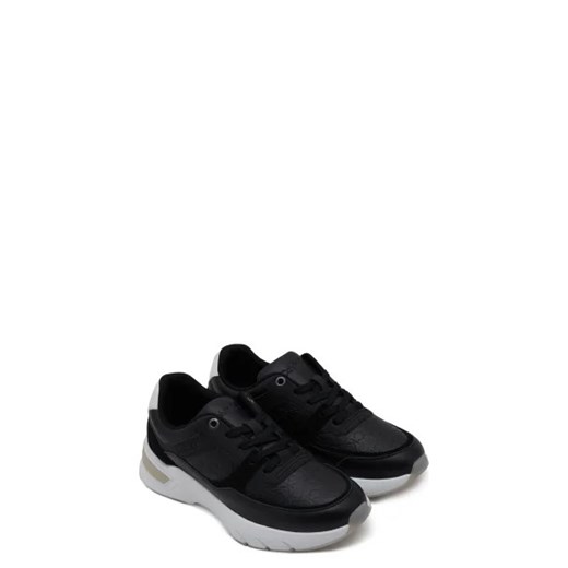 Calvin Klein buty sportowe damskie sneakersy czarne tkaninowe wiązane na platformie 