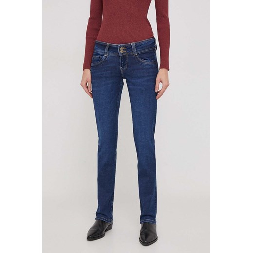 Pepe Jeans jeansy damskie kolor granatowy ze sklepu ANSWEAR.com w kategorii Jeansy damskie - zdjęcie 166294794