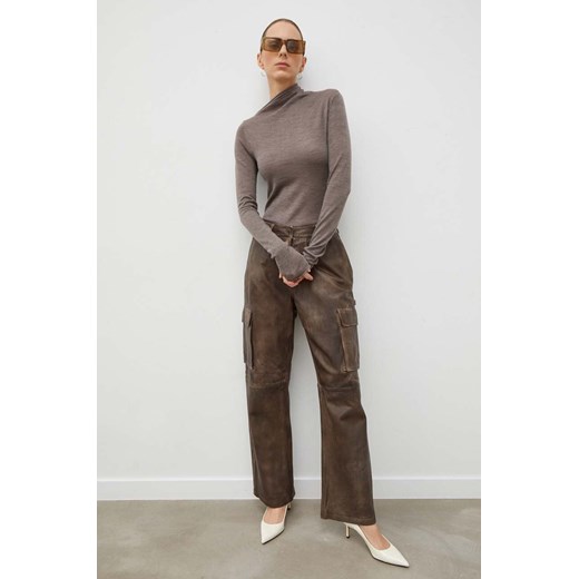 Lovechild sweter wełniany damski kolor szary lekki z półgolfem Lovechild S ANSWEAR.com