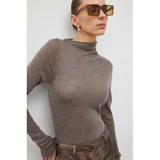 Lovechild sweter wełniany damski kolor szary lekki z półgolfem Lovechild S ANSWEAR.com