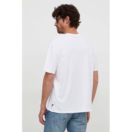 Guess t-shirt bawełniany męski kolor biały z nadrukiem Guess S ANSWEAR.com