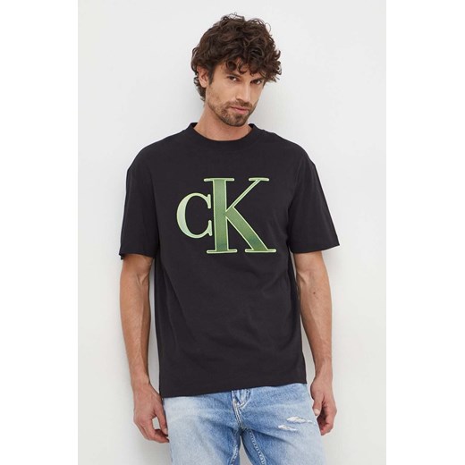 Calvin Klein Jeans t-shirt bawełniany męski kolor czarny z aplikacją XXL ANSWEAR.com