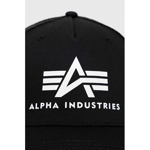 Alpha Industries czapka bawełniana kolor czarny z nadrukiem 186902.03-Black Alpha Industries One Size PRM