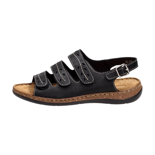 Czarne sandały damskie Sergio Leone Sk038 ze sklepu suzana.pl w kategorii Sandały damskie - zdjęcie 166306870