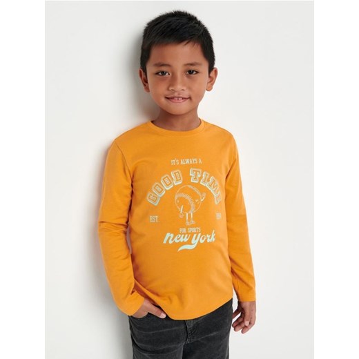 Sinsay - Koszulka z nadrukiem - pomarańczowy ze sklepu Sinsay w kategorii T-shirty chłopięce - zdjęcie 166316284