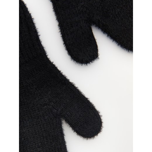 Reserved - Dzianinowe rękawiczki jednopalczaste - czarny Reserved ONE SIZE Reserved