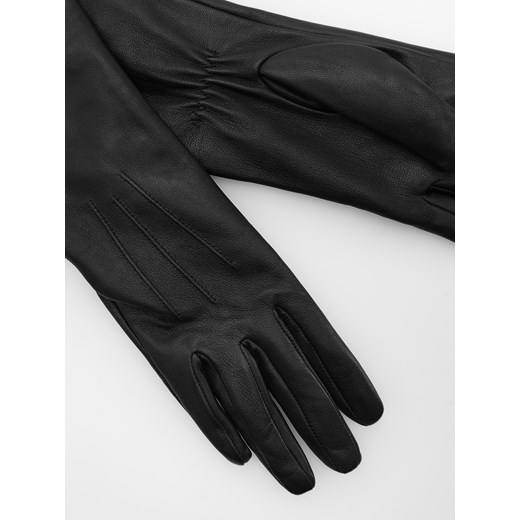 Reserved - Długie skórzane rękawiczki - czarny Reserved S Reserved