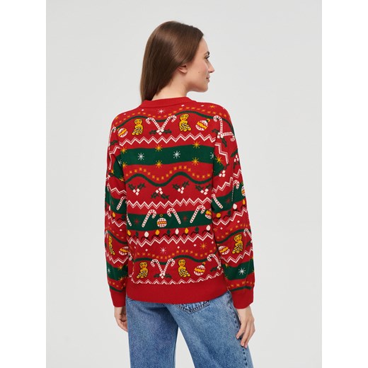 Sweter damski House casualowy wielokolorowy z okrągłym dekoltem