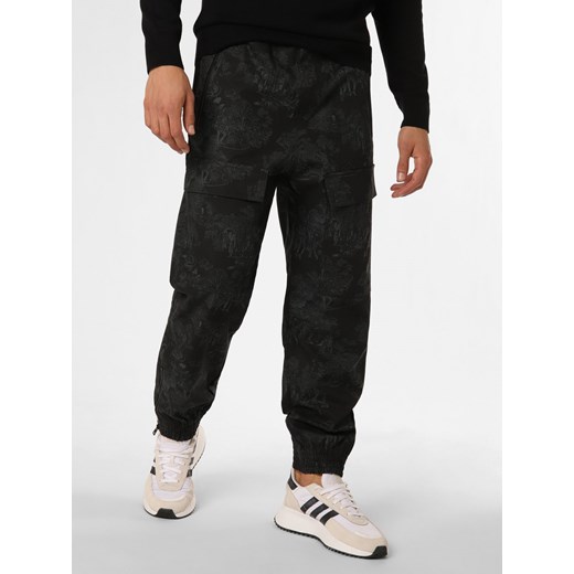 HUGO Spodnie Mężczyźni Bawełna czarny wzorzysty ze sklepu vangraaf w kategorii Spodnie męskie - zdjęcie 166368271